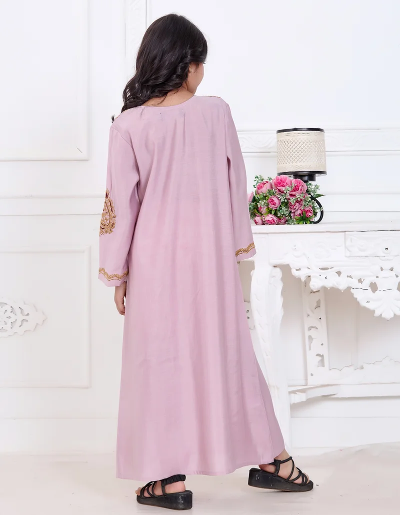 Artemea  SOFT PREMIUM TEXTURED FABRIC WITH GOLDEN THREADEMBROIDERED JALABIYA for Women | Best Price UAE